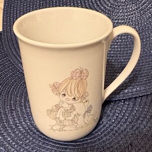 Precious Moments Vintage White Ceramic Mug